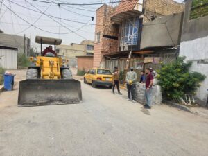 الرصافه باشراف و متابعة من قبل الملاكات  التابعة لدائرة الاشغال و الصيانة العامة /الجهد الخدمي و الهندسي