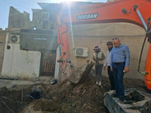 معاون مدير عام دائرة الأشغال و الصيانة العامة المهندس (على كنيهر) يتفقد مشاريع الجهد الخدمي والهندسي في محافظة بغداد/جانب الرصافة‏–