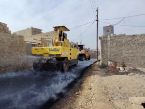 الأعمال لهذا اليوم الخميس المصادف ٢٠٢٥/١١/١٣ لمشاريع الجهد الخدمي والهندسي في محافظة نينوى.(( مشروع تبليط شوارع متفرقة في الأحياء العشوائية للتصميم الأساسي في مدينة تلعفر)) .١- قرية النخوة.